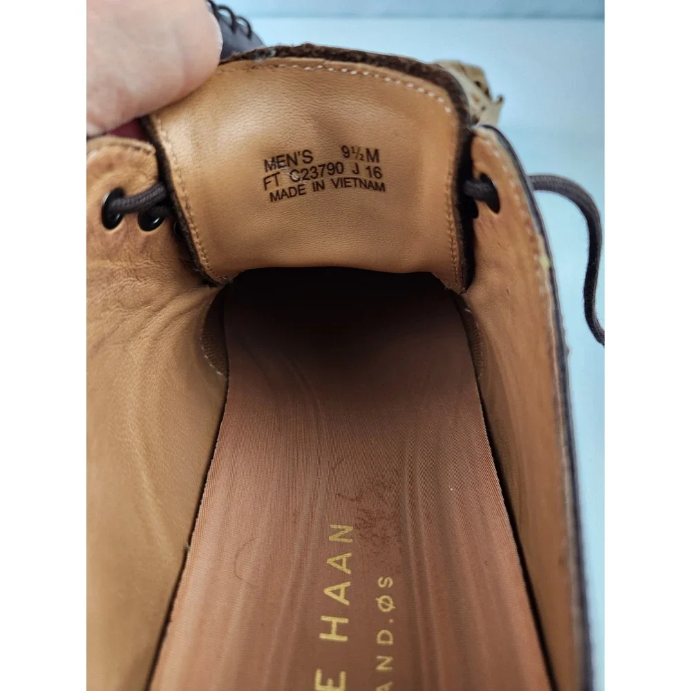 Cole Haan GRAND OS Brown Leather Oxfords Cap Toe Dress Shoes Lace Up Men's 9.5 M